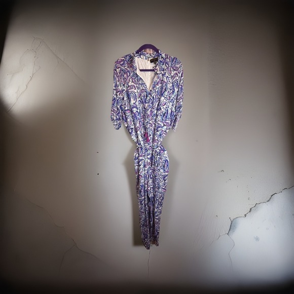 kathy ireland Pants - Kathy Ireland Fashion 360 Paradise Pleasure Jumpsuit Paisley Peacock Size 1X